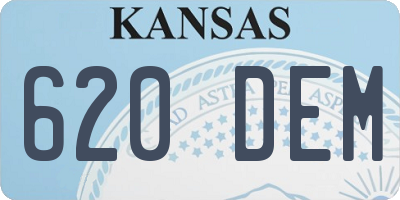 KS license plate 620DEM