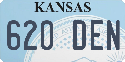 KS license plate 620DEN