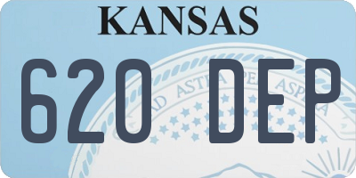 KS license plate 620DEP