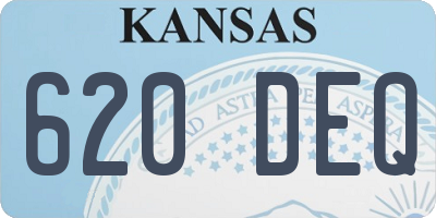 KS license plate 620DEQ