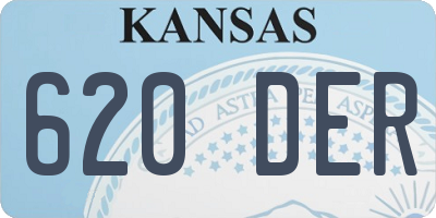 KS license plate 620DER