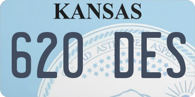 KS license plate 620DES