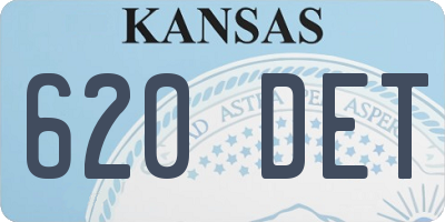 KS license plate 620DET