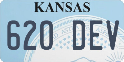 KS license plate 620DEV