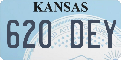 KS license plate 620DEY