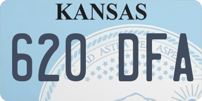 KS license plate 620DFA