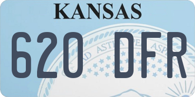 KS license plate 620DFR