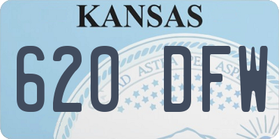 KS license plate 620DFW