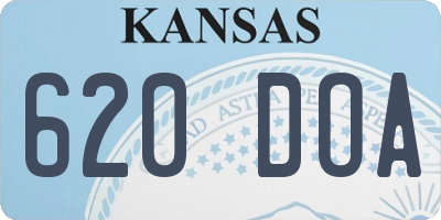 KS license plate 620DOA