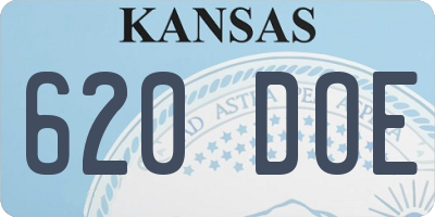 KS license plate 620DOE