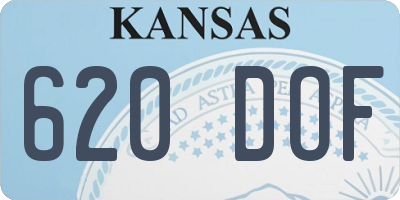 KS license plate 620DOF