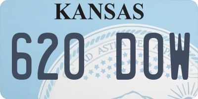 KS license plate 620DOW