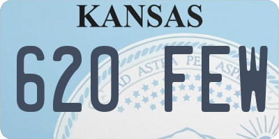 KS license plate 620FEW