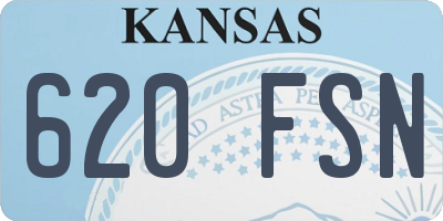 KS license plate 620FSN
