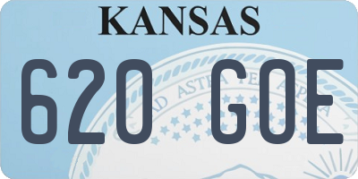 KS license plate 620GOE