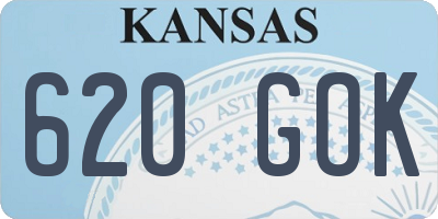 KS license plate 620GOK