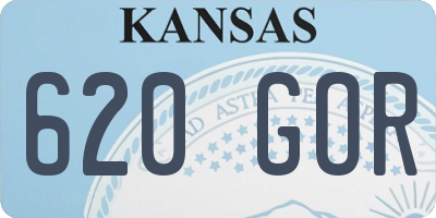 KS license plate 620GOR