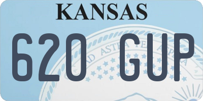 KS license plate 620GUP