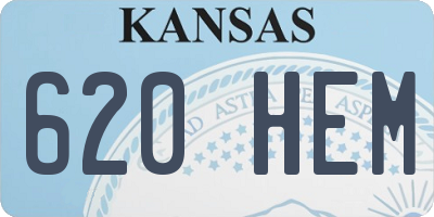 KS license plate 620HEM