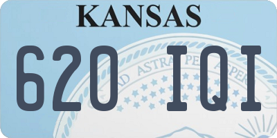 KS license plate 620IQI
