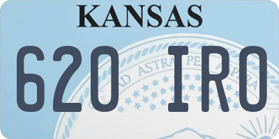 KS license plate 620IRO