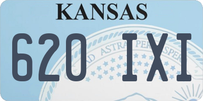 KS license plate 620IXI