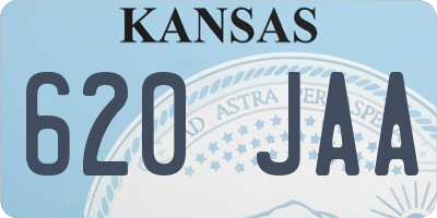 KS license plate 620JAA