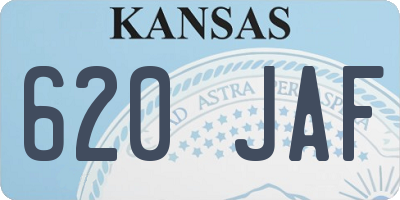KS license plate 620JAF