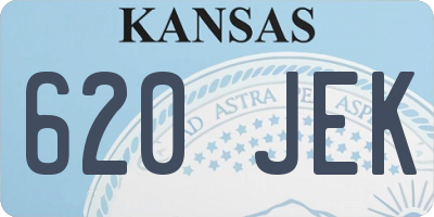 KS license plate 620JEK