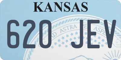 KS license plate 620JEV