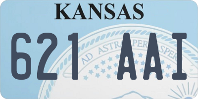 KS license plate 621AAI