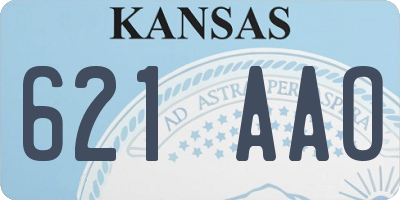 KS license plate 621AAO