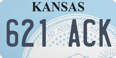 KS license plate 621ACK