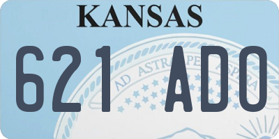 KS license plate 621ADO