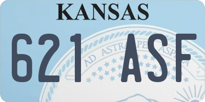 KS license plate 621ASF