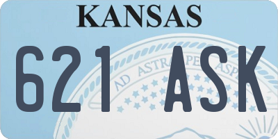KS license plate 621ASK