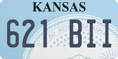 KS license plate 621BII