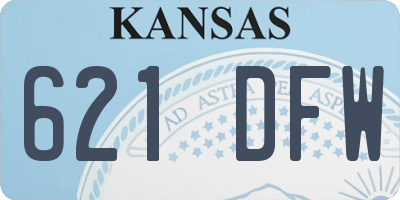 KS license plate 621DFW
