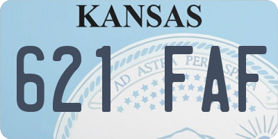 KS license plate 621FAF