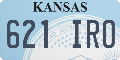 KS license plate 621IRO