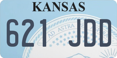 KS license plate 621JDD