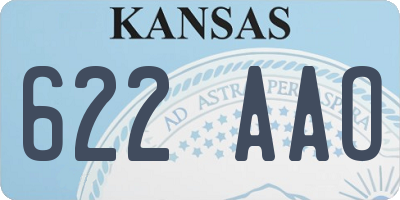 KS license plate 622AAO