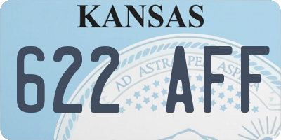 KS license plate 622AFF