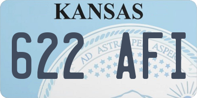 KS license plate 622AFI