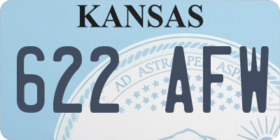 KS license plate 622AFW
