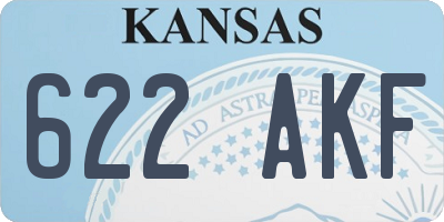 KS license plate 622AKF