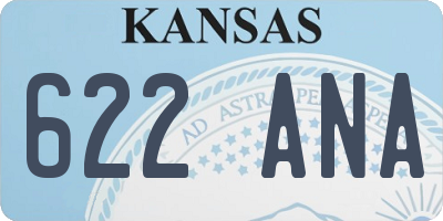 KS license plate 622ANA