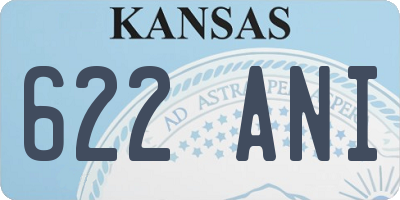KS license plate 622ANI
