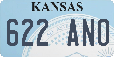 KS license plate 622ANO