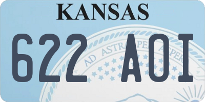 KS license plate 622AOI